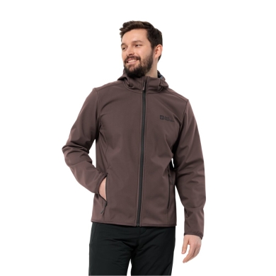 Jack Wolfskin Softshelljacke Bornberg Hoody (Kapuze, winddicht, wasserabweisend) weinrot Herren