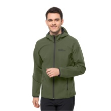 Jack Wolfskin Softshelljacke Bornberg Hoody (Kapuze, winddicht, wasserabweisend) waldgrün Herren