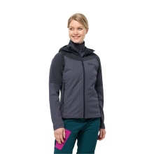 Jack Wolfskin Softshelljacke Brisstal Hoody (Kapuze, winddicht, wasserabweisend) grau Damen