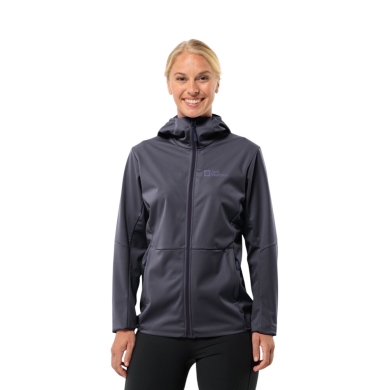 Jack Wolfskin Softshelljacke Feldberg Hoody (winddicht, wasserabweisend) graphitegrau Damen