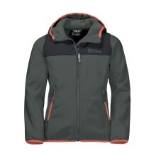 Jack Wolfskin Softshelljacke Fourwinds (wind-& wasserabweisend) dunkelgrün Kinder/Jugendliche (164-176)