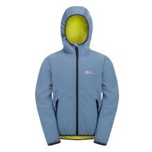 Jack Wolfskin Softshelljacke Fourwinds 2024 (robust, atmungsaktiv) hellblau Kinder