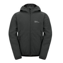 Jack Wolfskin Softshelljacke Fourwinds 2024 (robust, atmungsaktiv) granitegrau/schwarz Kinder