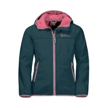 Jack Wolfskin Softshelljacke Fourwinds (wind-& wasserabweisend) darkblau/pink Kinder