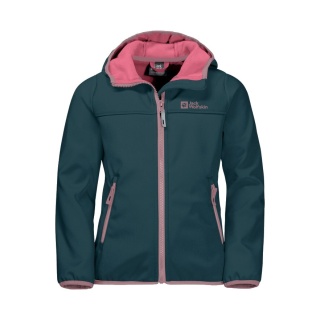 Jack Wolfskin Softshelljacke Fourwinds (wind-& wasserabweisend) darkblau/pink Kinder