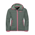 Jack Wolfskin Softshelljacke Fourwinds (wind-& wasserabweisend) hedgegrün Kinder