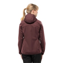 Jack Wolfskin Softshelljacke Windhain Hoody (Kapuze, winddicht, wasserabweisend) weinrot Damen