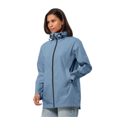 Jack Wolfskin Softshellmantel Desert Wind (winddicht, wasserabweisend) hellblau Damen