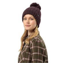 Jack Wolfskin Strickmütze Highloft Knit Beanie mit Bommel - berrypink Damen