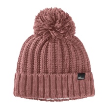 Jack Wolfskin Strickmütze Highloft Knit Beanie mit Bommel - rosa Damen