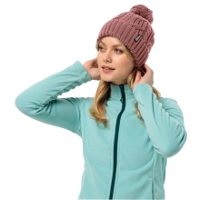 Jack Wolfskin Strickmütze Pompom Beanie (Fleece-Futter) - rosa Damen