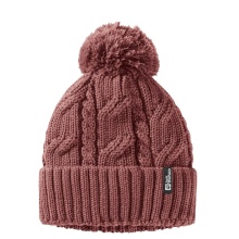 Jack Wolfskin Strickmütze Pompom Beanie (Fleece-Futter) - rosa Damen