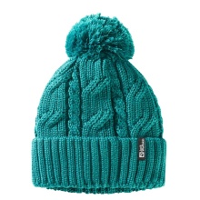 Jack Wolfskin Strickmütze Pompom Beanie (Fleece-Futter) - petrol Damen