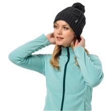 Jack Wolfskin Strickmütze Pompom Beanie (Fleece-Futter) - schwarz Damen