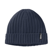 Jack Wolfskin Strickmütze Rib Knit Beanie (Fleece-Futter) nachtblau