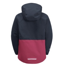 Jack Wolfskin Übergangsjacke Snowy Days 2023 (wasser- und winddicht, Fleece-Futter) dunkelblau/fuchsia Kinder (164-176)