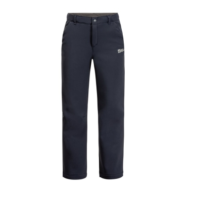 Jack Wolfskin Wanderhose Fourwinds Pants (Softshellhose, winddicht, wasserabweisend) lang navyblau Kinder