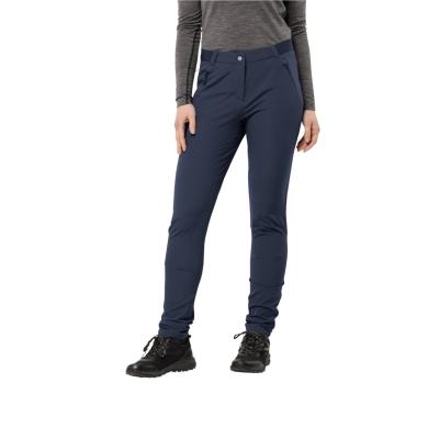 Jack Wolfskin Softshell-Wanderhose Geigelstein Slim Pant (wasserabweisend, atmungsaktiv) nachtblau Damen