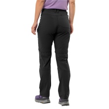 Jack Wolfskin Wanderhose Glastal Zip-Off Pant (winddicht, wasserabweisend) schwarz Damen