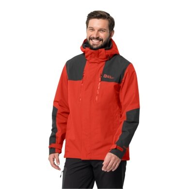 Jack Wolfskin Wanderjacke Jasper Flex 2023 (Wetterschutzjacke, wasser-/ winddicht, atmungsaktiv) rot Herren