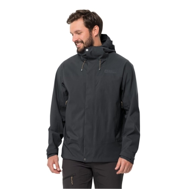 Jack Wolfskin Wanderjacke Kammweg 2L (sehr atmungsaktiv, wasserdicht, winddicht) phantomgrau Herren