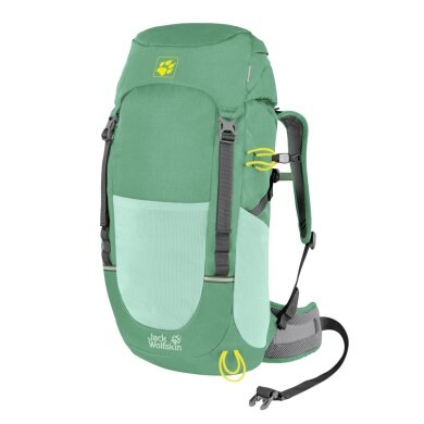 Jack Wolfskin Kinder-Wanderrucksack Pioneer (PFC-frei, standfest, für Kinder ab 9 Jahren) mintgrün 22 Liter