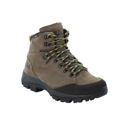 Jack Wolfskin Trekking-Wanderschuhe Rebellion Texapore Mid (Nubukleder, wasserdicht) khakigrun/phantom Herren