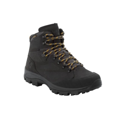 Jack Wolfskin Trekking-Wanderschuhe Rebellion Texapore Mid (Nubukleder, wasserdicht) schwarz Herren