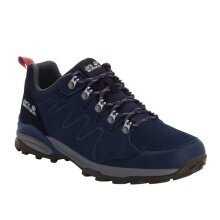 Jack Wolfskin Wanderschuhe Refugio Texapore Low (Veloursleder, wasserdicht) dunkelblau/grau Damen