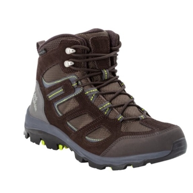 Jack Wolfskin Wanderschuhe Vojo 3 Texapore Mid (wasserdicht, atmungsaktiv) dunkelbraun/limegrün Herren