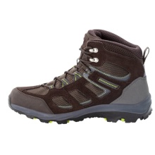 Jack Wolfskin Wanderschuhe Vojo 3 Texapore Mid (wasserdicht, atmungsaktiv) dunkelbraun/limegrün Herren