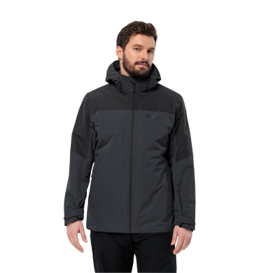 Jack Wolfskin Winterjacke Glaabach 3in1 2023 (wasserdicht, winddicht, mit Fleece-Innenjacke) schwarz Herren