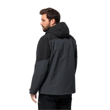 Jack Wolfskin Winterjacke Glaabach 3in1 2023 (wasserdicht, winddicht, mit Fleece-Innenjacke) schwarz Herren