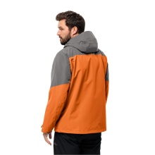 Jack Wolfskin Winterjacke Glaabach 3in1 2023 (wasserdicht, winddicht, mit Fleece-Innenjacke) orange/grau Herren