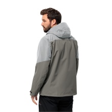 Jack Wolfskin Winterjacke Glaabach 3in1 2023 (wasserdicht, winddicht, mit Fleece-Innenjacke) grau Herren