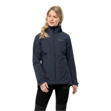 Jack Wolfskin Winterjacke Glaabach 3in1 (mit Hybrid-Innenjacke, wasserdicht, winddicht) nachtblau Damen