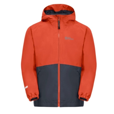 Jack Wolfskin Winterjacke Iceland 3in1 (wasserdicht, winddicht, mit Fleece-Innenjacke) orange Kinder