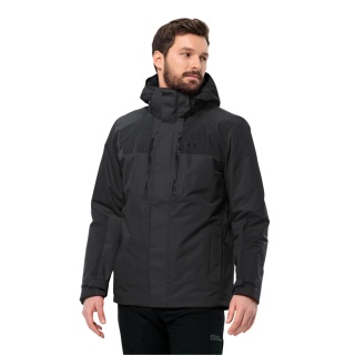 Jack Wolfskin Winterjacke Jasper 3in1 (wasser- winddicht, atmungsaktiv, warm) schwarz Herren