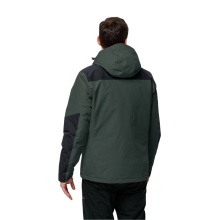 Jack Wolfskin Winterjacke Jasper 2023 (sehr wasser- und winddicht, atmungsaktiv) olivegrün/schwarz Herren