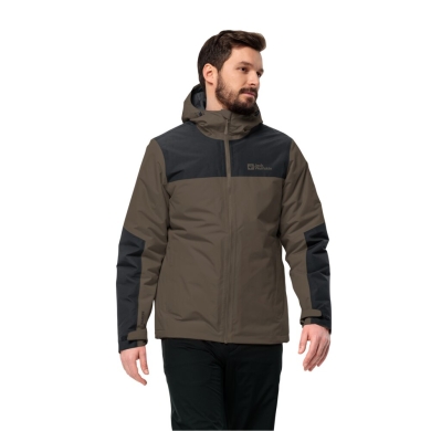 Jack Wolfskin Winterjacke Jasper 2023 (sehr wasser- und winddicht, atmungsaktiv) dunkelbraun Herren