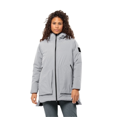 Jack Wolfskin Winterjacke Luisenplatz (wasserdicht, winddicht, atmungsaktiv) hellgrau Damen