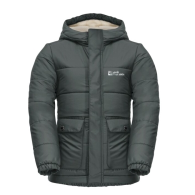 Jack Wolfskin Winterjacke Snow Fox (Fleece-Innenseite, winddicht, wasserabweisend) dunkelgrün Kinder