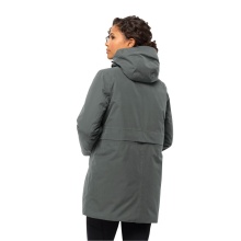 Jack Wolfskin Wintermantel Salier Coat (abnehmbare Kapuze, wasser- und winddicht) dunkelgrün Damen