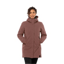 Jack Wolfskin Wintermantel Salier Coat (abnehmbare Kapuze, wasser- und winddicht) rotbraun Damen