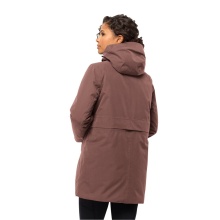 Jack Wolfskin Wintermantel Salier Coat (abnehmbare Kapuze, wasser- und winddicht) rotbraun Damen