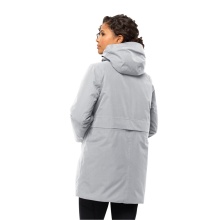 Jack Wolfskin Wintermantel Salier Coat (abnehmbare Kapuze, wasser- und winddicht) hellgrau Damen