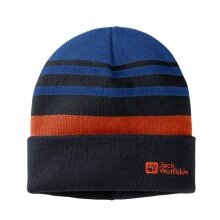 Jack Wolfskin Wintermütze (Beanie) Stripy Knit - dunkelblau Kinder