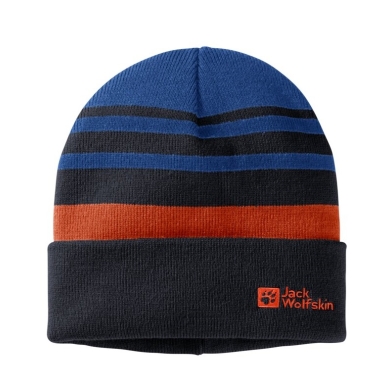 Jack Wolfskin Wintermütze (Beanie) Stripy Knit - dunkelblau Kinder