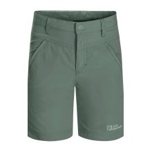 Jack Wolfskin Alltags-Wanderhose Sun Short (atmungsaktiv, temperaturregulierung) kurz hedgegrün Kinder