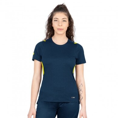 JAKO Sport-Shirt Challenge - Polyester-Stretch-Jersey - dunkelblau/gelb Damen